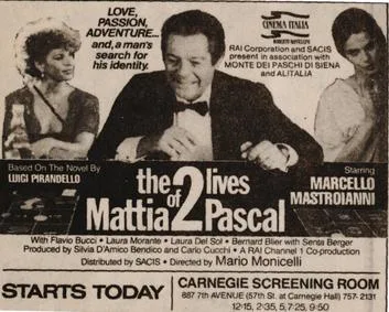 The Two Lives of Mattia Pascal poster
