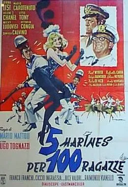 5 marines per 100 ragazze poster