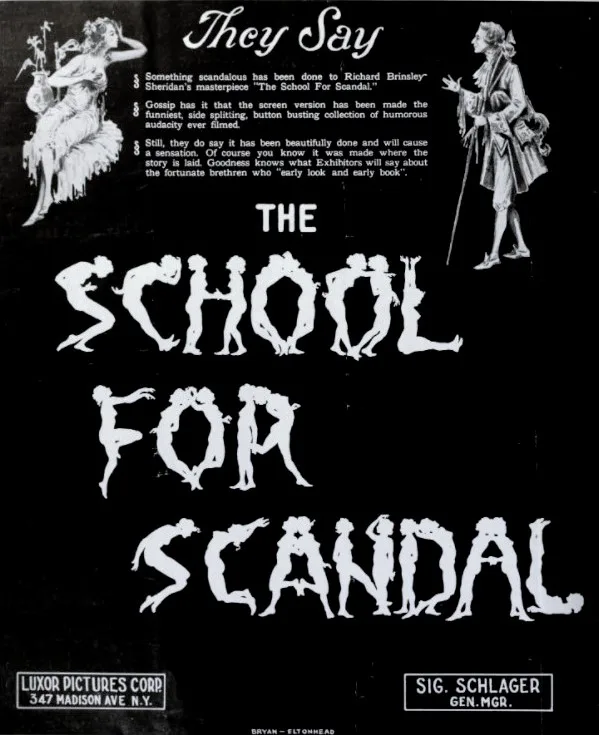The School for Scandal poster