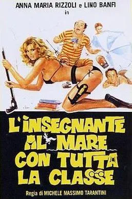 L'insegnante al mare con tutta la classe poster