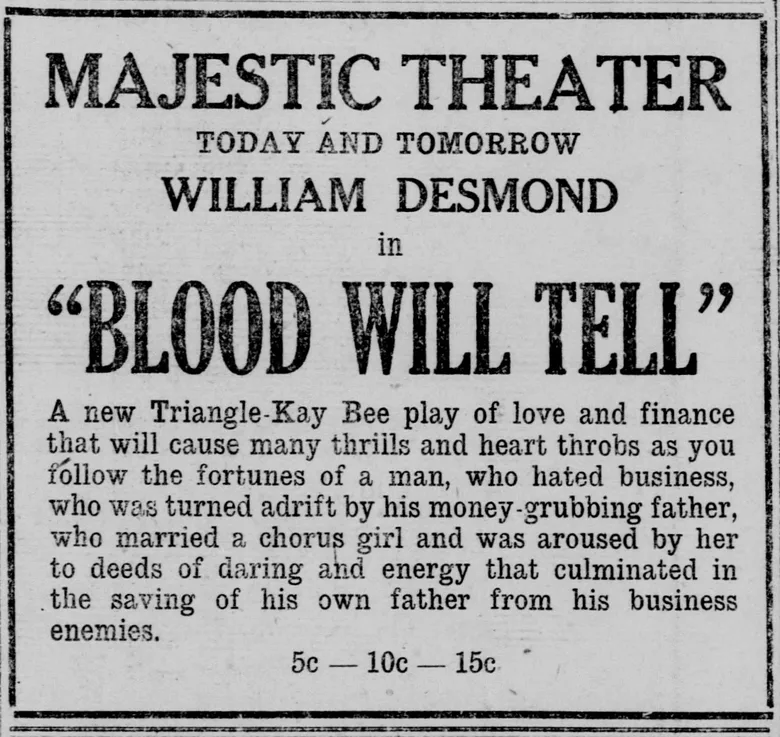 Blood Will Tell poster