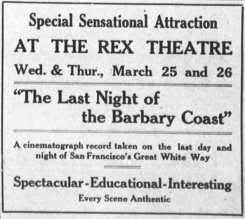 The Last Night of the Barbary Coast poster