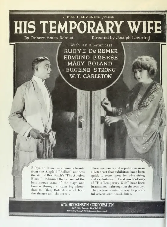 His Temporary Wife poster