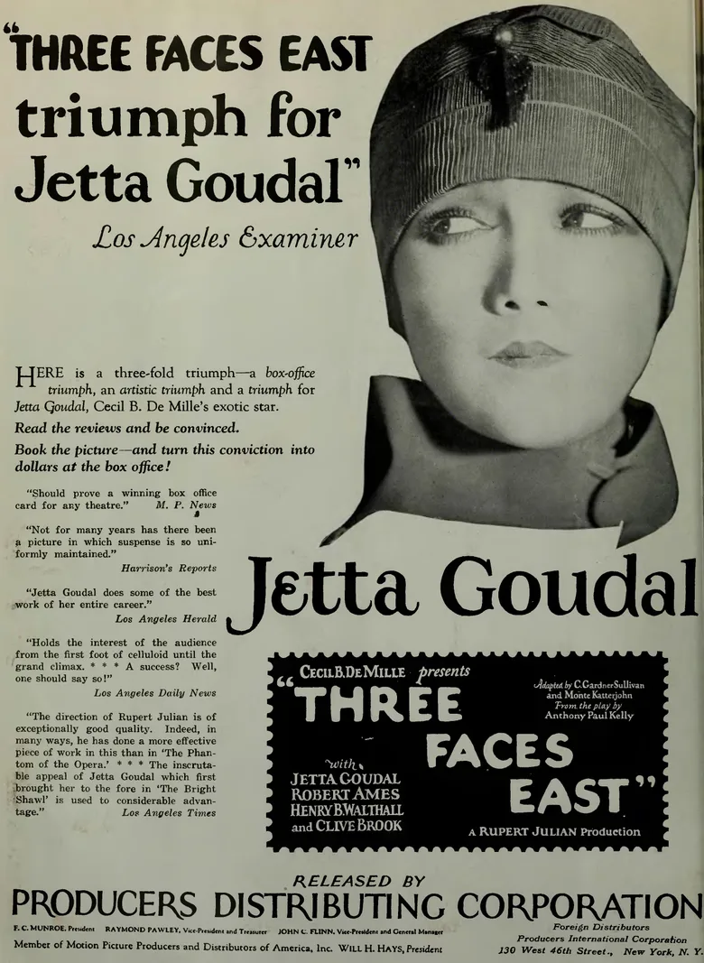 Three Faces East poster