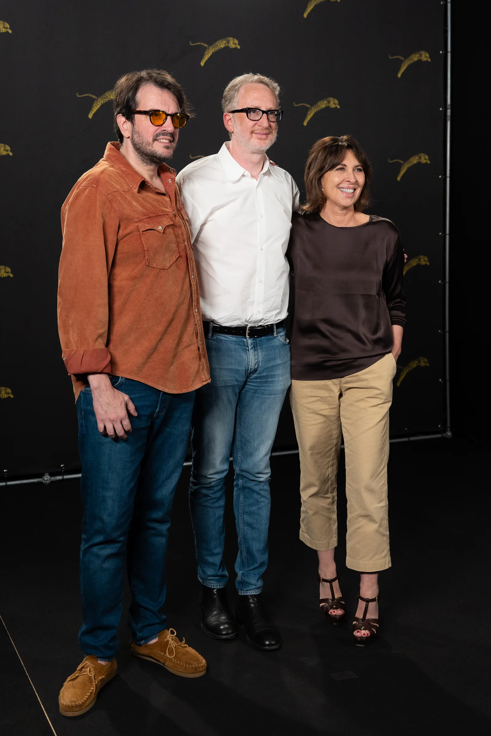 Rodrigo Teixeira, James Gray and Raffaella Leone at the 79th Locarno Film Festival