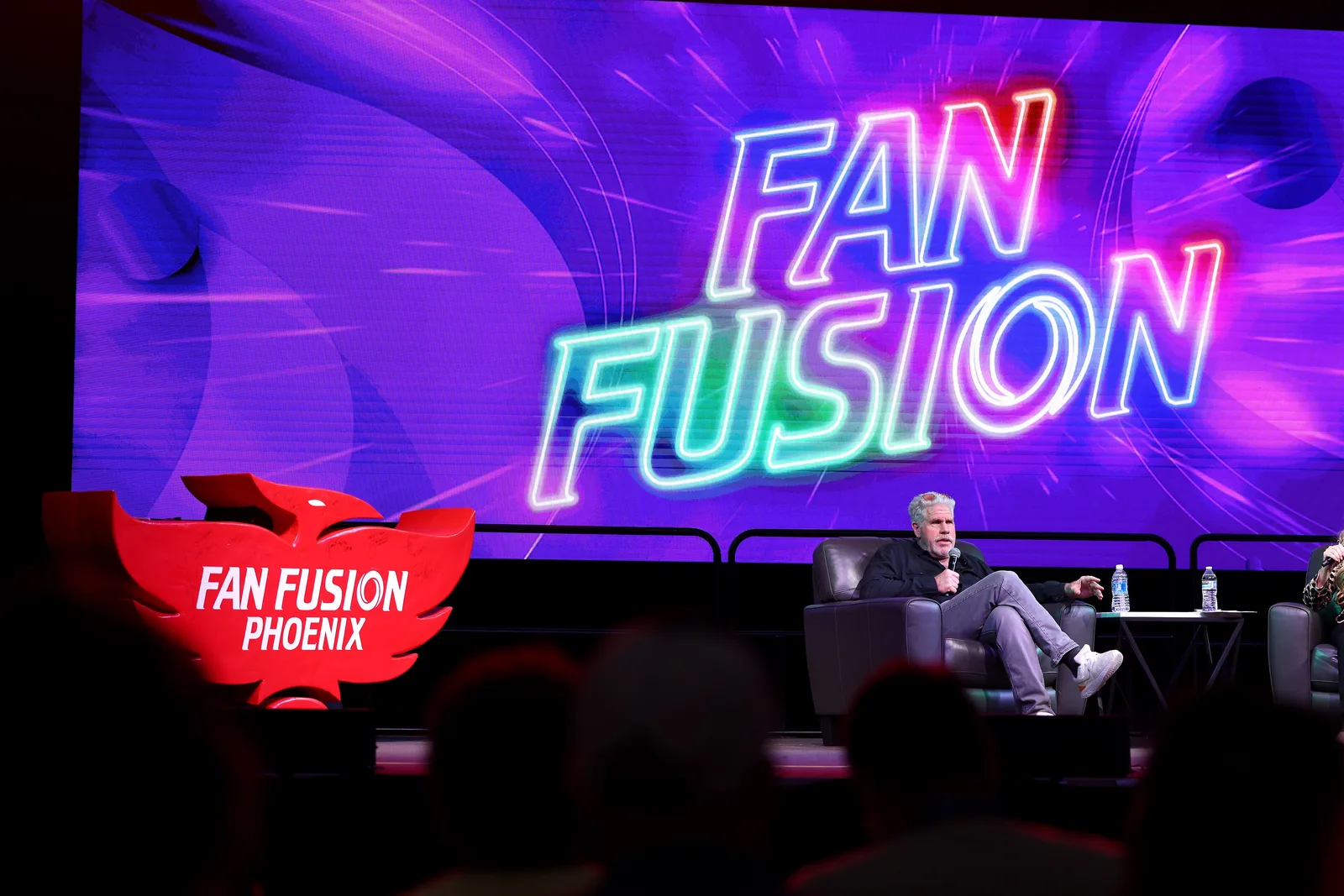 Ron Perlman speaking with attendees at the 2025 Phoenix Fan Fusion at the Phoenix Convention Center in Phoenix, Arizona.