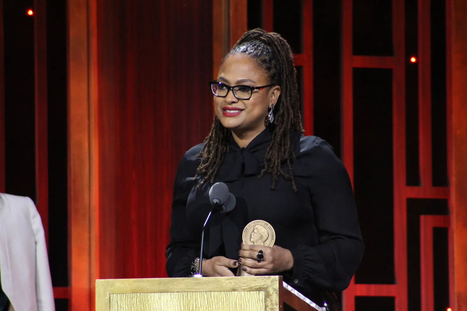 NEW YORK, NY - MAY 20: Ava DuVernay from 13th accepting her award during The 76th Annual Peabody Awards Ceremony at Cipriani, Wall Street on May 20, 2017 in New York City.