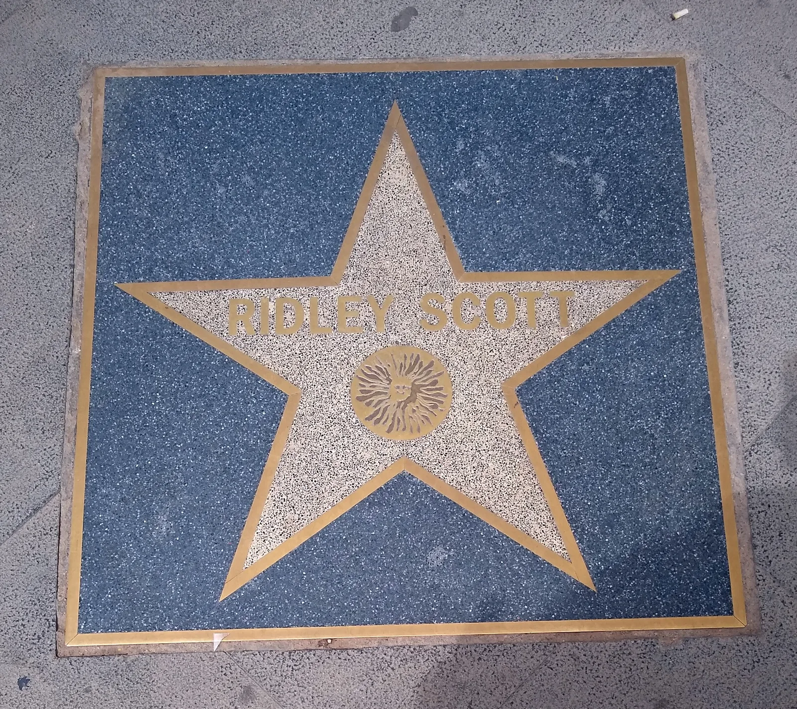 Estrella dedicada a Ridley Scott en el Paseo de la Fama de Almería. Andalucía, España.