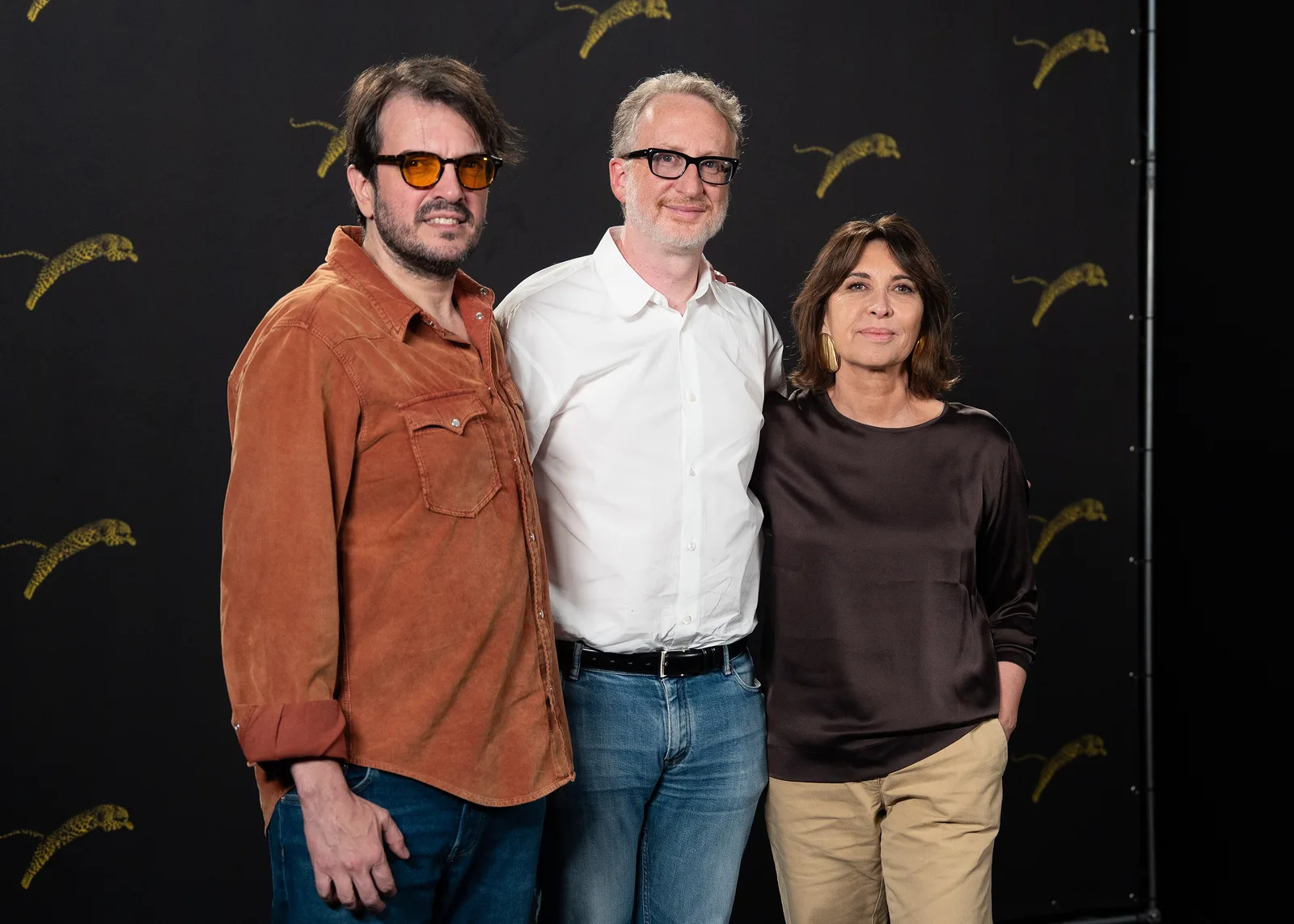 Rodrigo Teixeira, James Gray and Raffaella Leone at the 79th Locarno Film Festival