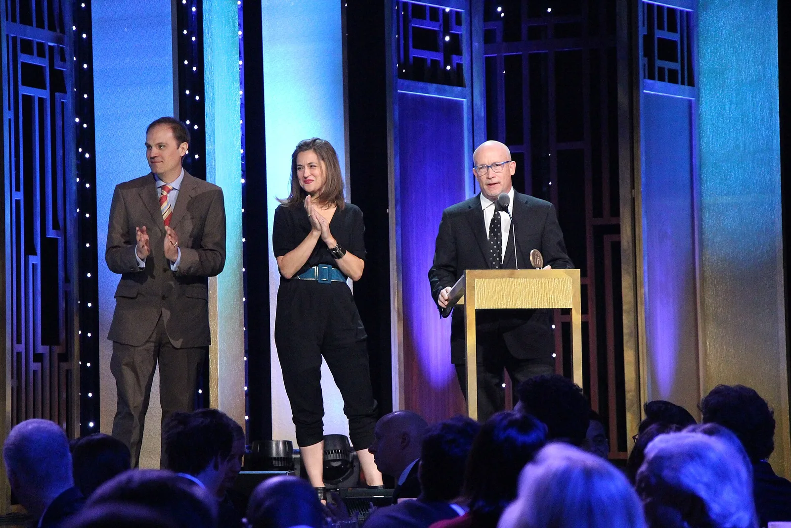 Andy Grieve, Kristen Vaurio and Alex Gibney at the 75th Peabody Awards, where Going Clear: Scientology and the Prison of Belief was honoured.