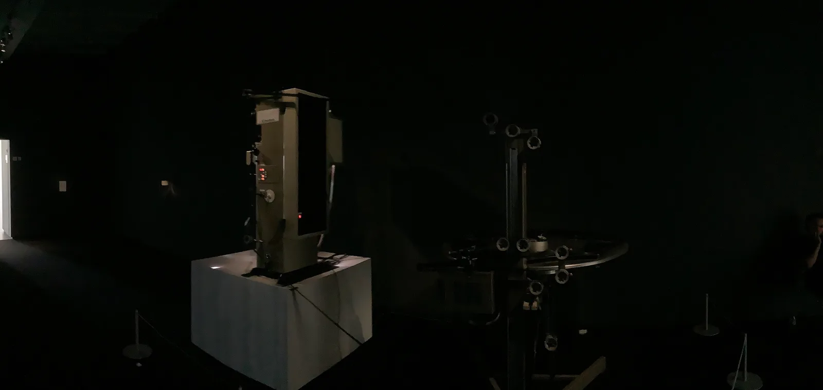 Panorama of an IMAX 15/70 mm Film Projector in the Jeu de Paume in Paris, France.