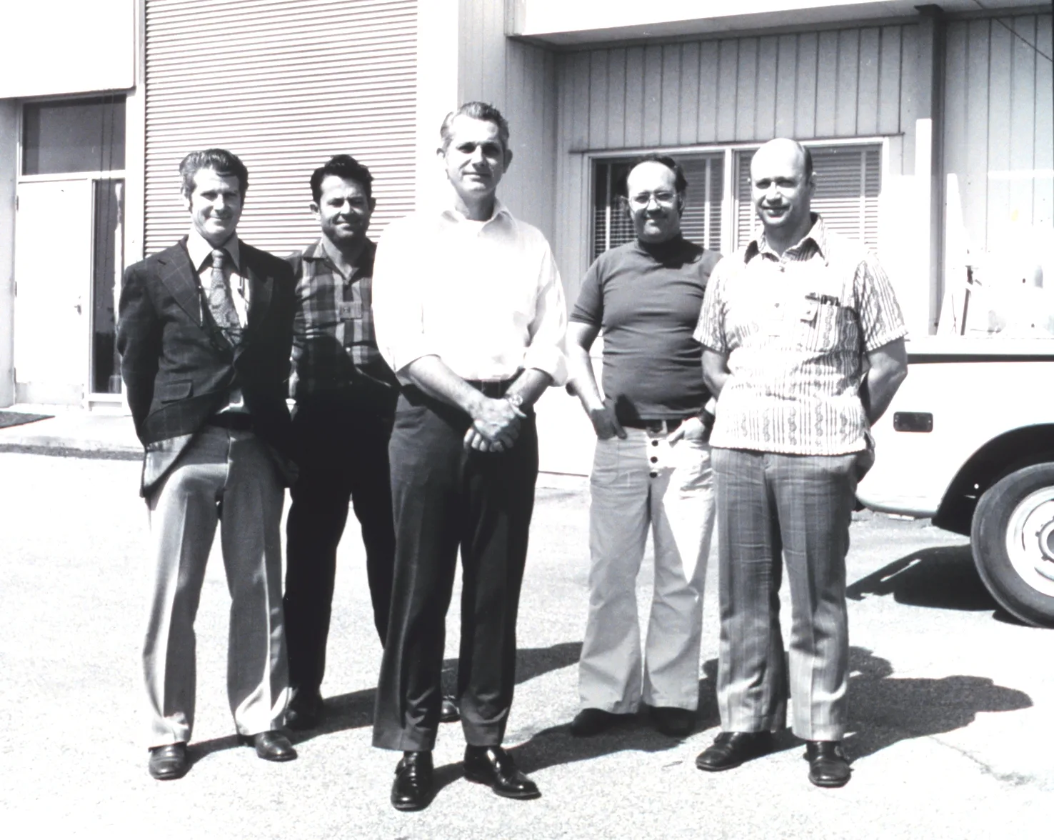 Wallops Island personnel including, left to right: Lloyd Chamberlain, ElwoodHarte, Richard Kelly, Norbert Novocin, and Joseph Paranzino.