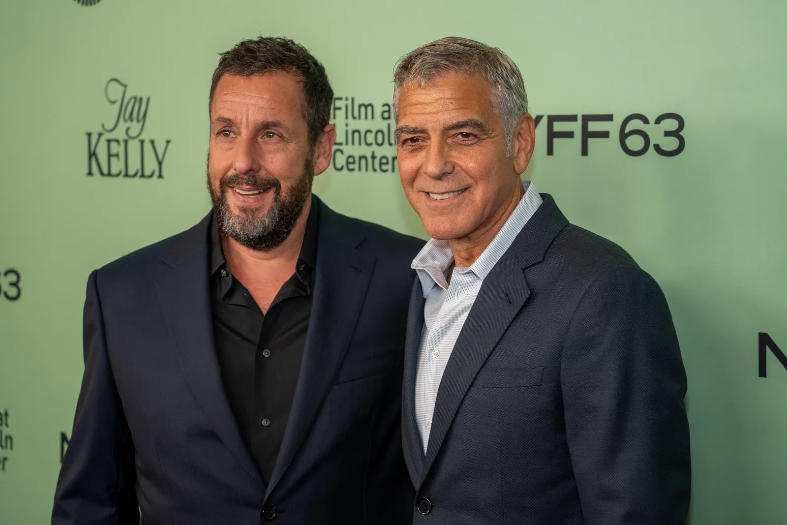Adam Sandler and George Clooney at the 63rd annual New York Film Festival at Lincoln Center in 2025 for the film Jay Kelly