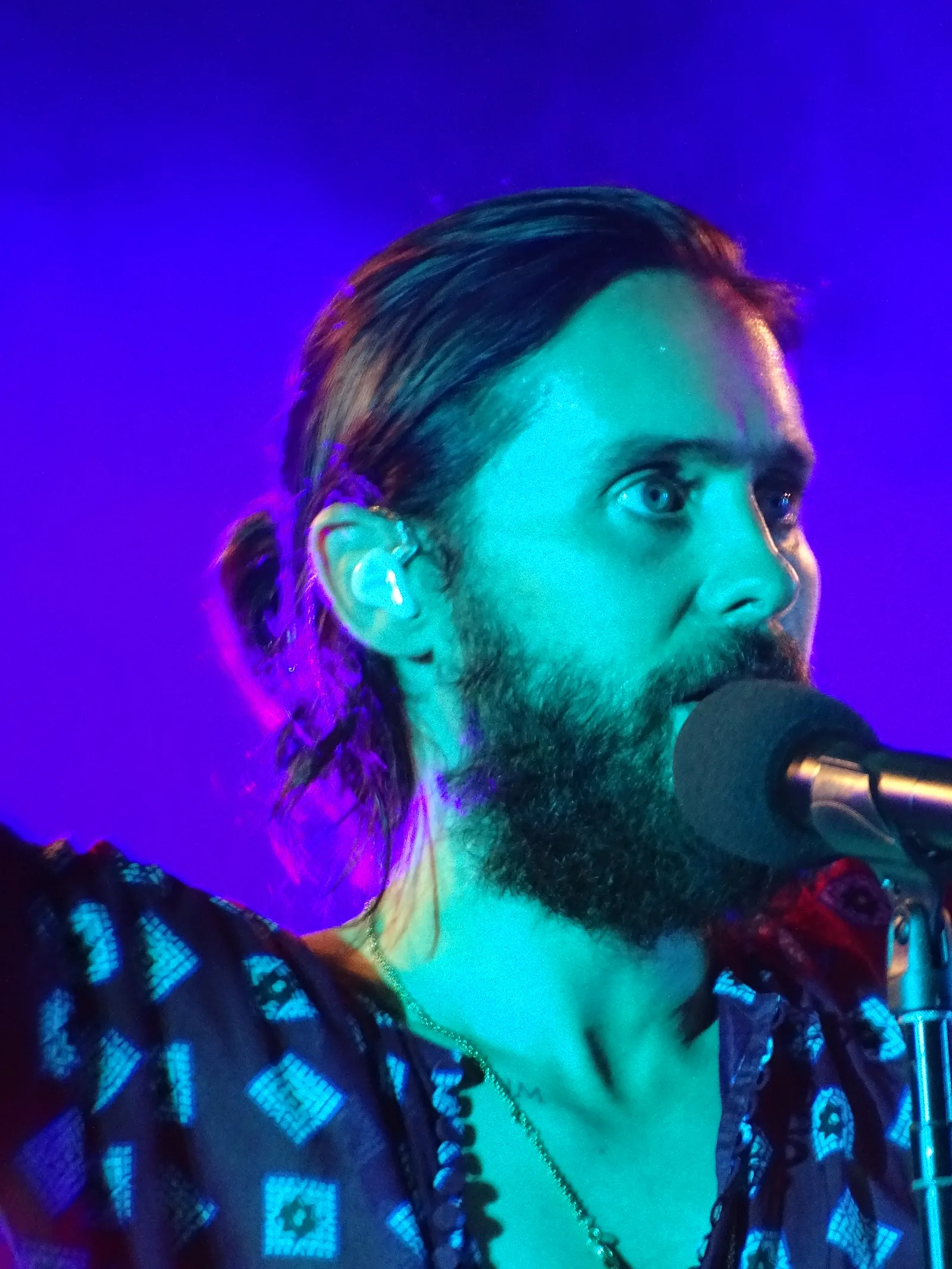 Jared Leto performing with Thirty Seconds to Mars in St. Louis in 2018