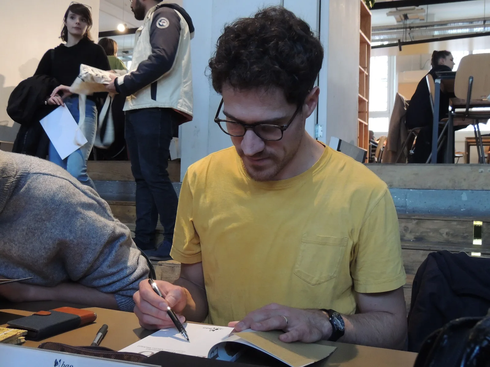 Spanish comics artist Alberto Madrigal during a BAO publishing event at BASE Milano