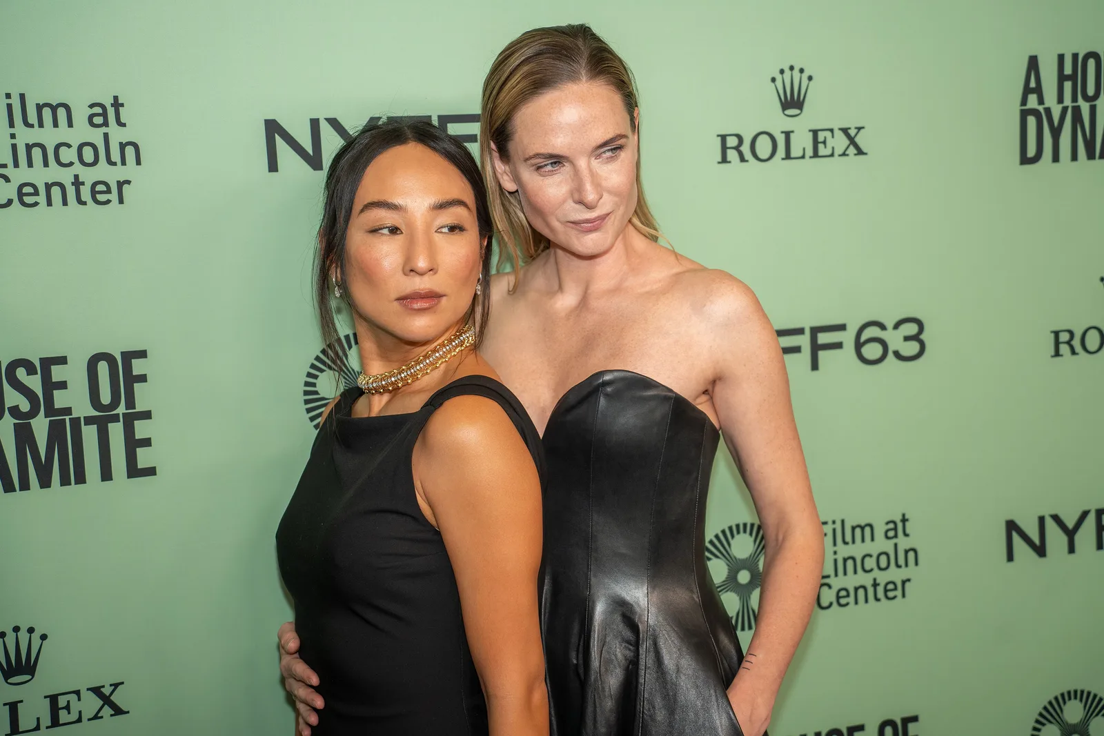 Greta Lee and Rebecca Ferguson at the 63rd annual New York Film Festival at Lincoln Center in 2025 for the film A House of Dynamite
