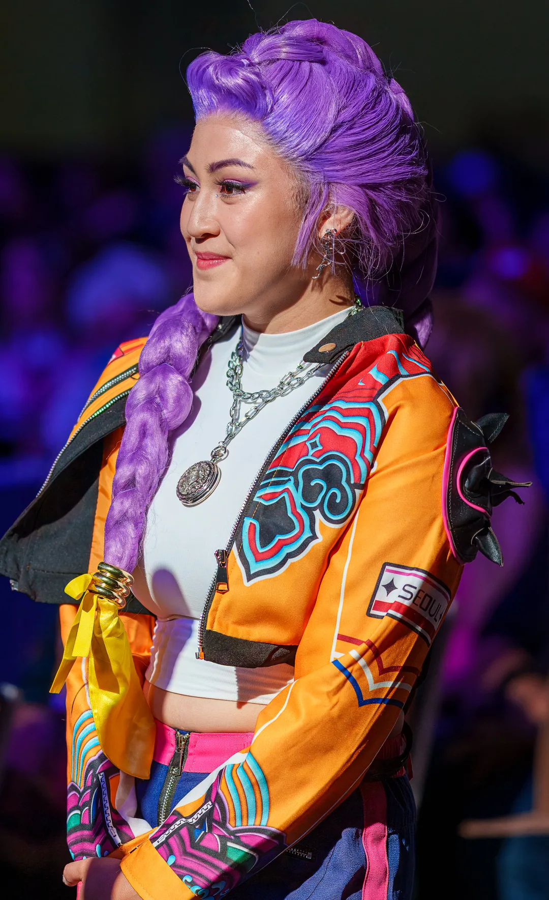 Cosplay of Rumi from KPop Demon Hunters at Galaxy Con San Jose 2025