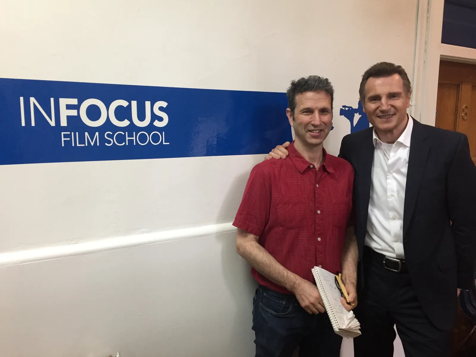 Liam Neeson and InFocus program director Steve Rosenberg