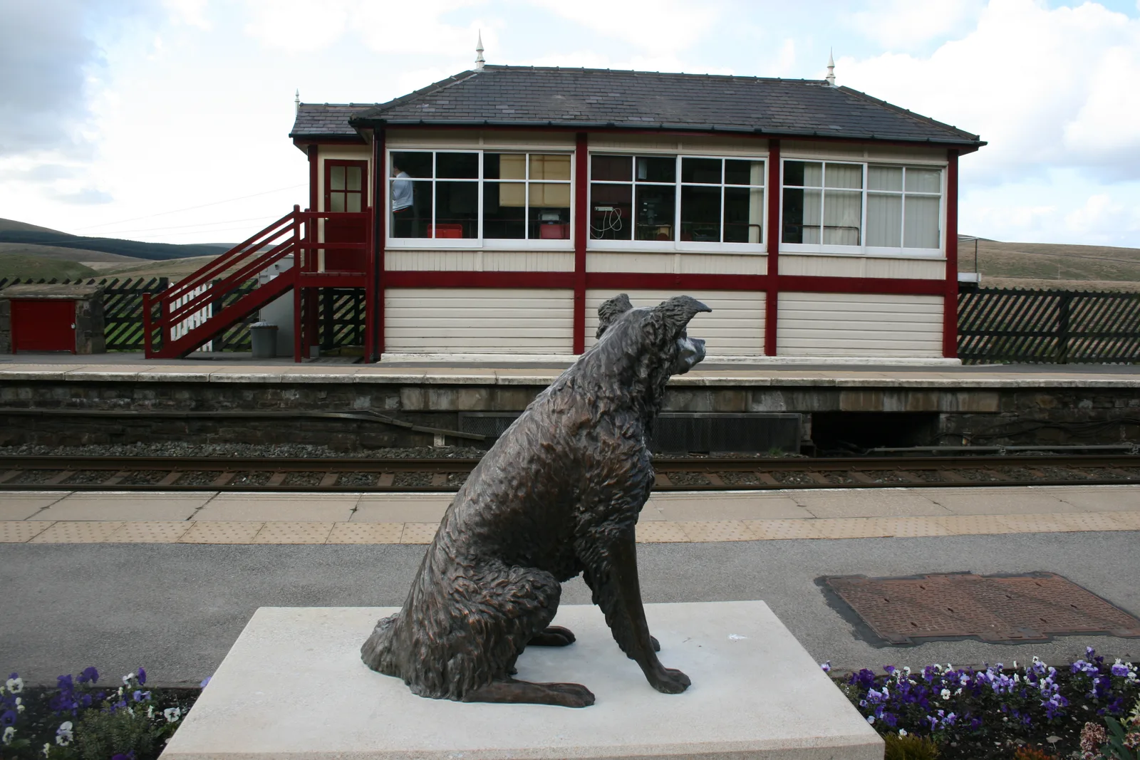 Ruswarp the dog watches over Garsdale signal box, 2009. - panoramio