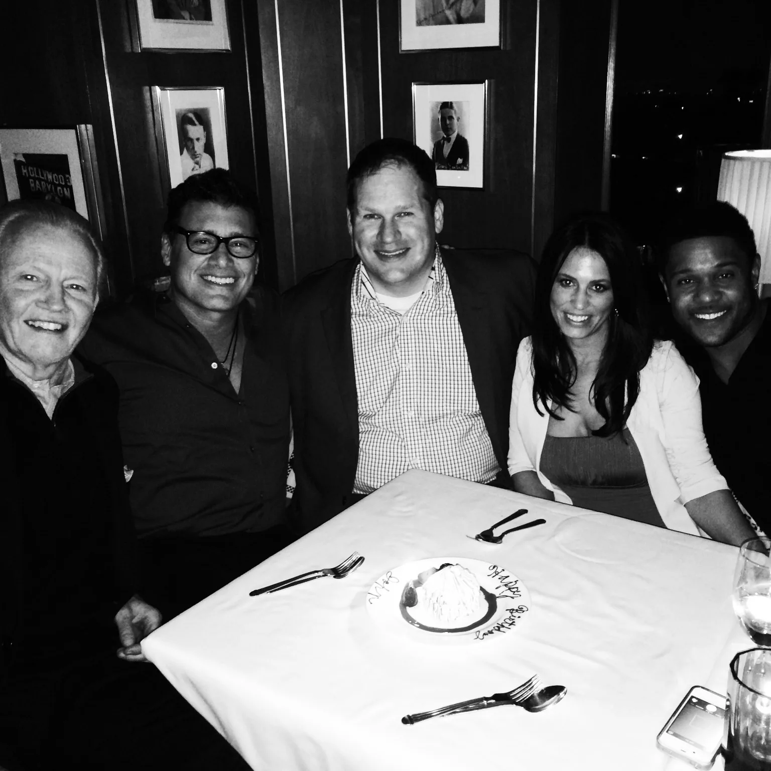 Jon Voight Steven Bauer Patrick Millsaps Linda Hall and Pooch Hall celebrating Voight's birthday