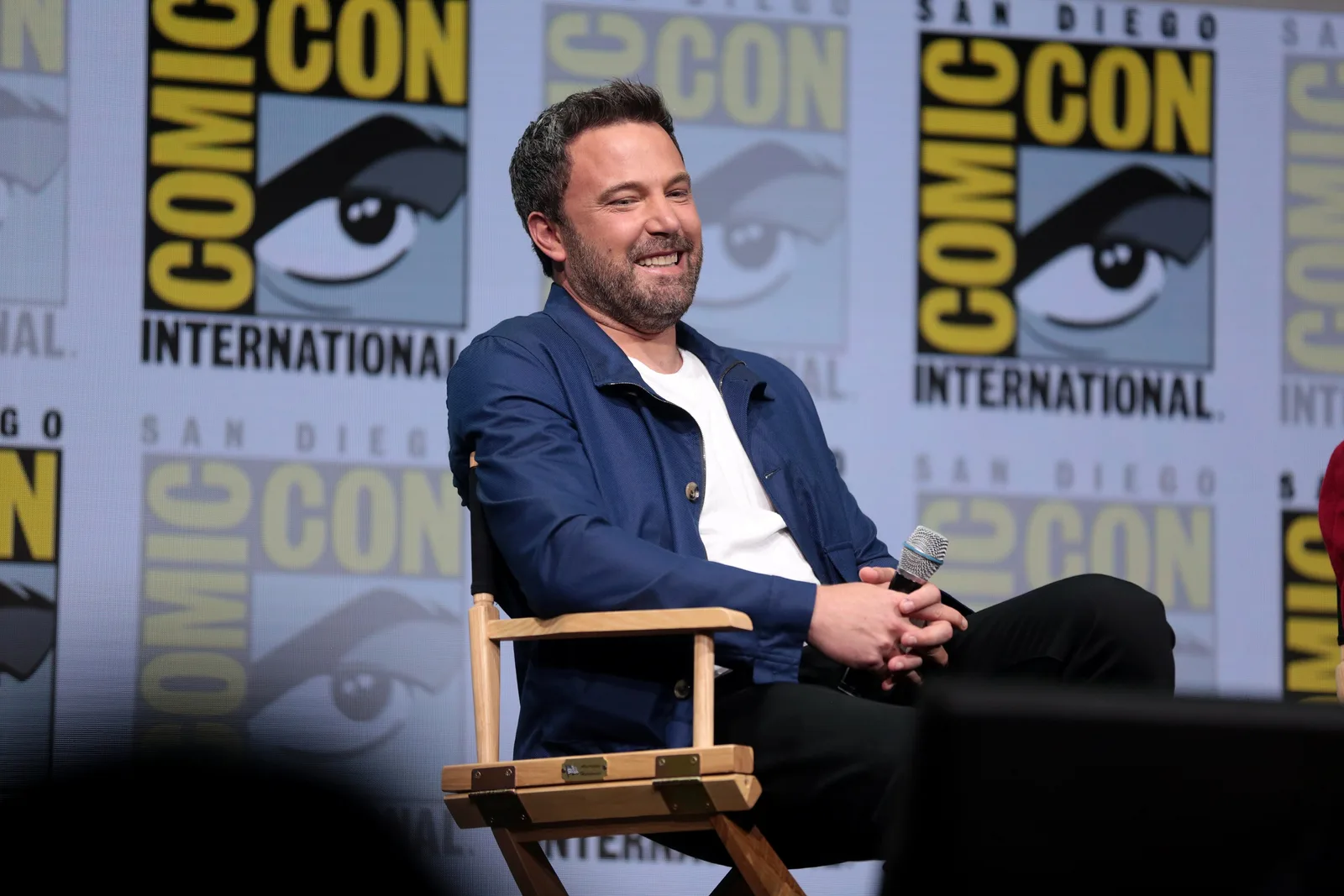 Ben Affleck speaking at the 2017 San Diego Comic Con International, for "Justice League", at the San Diego Convention Center in San Diego, California.