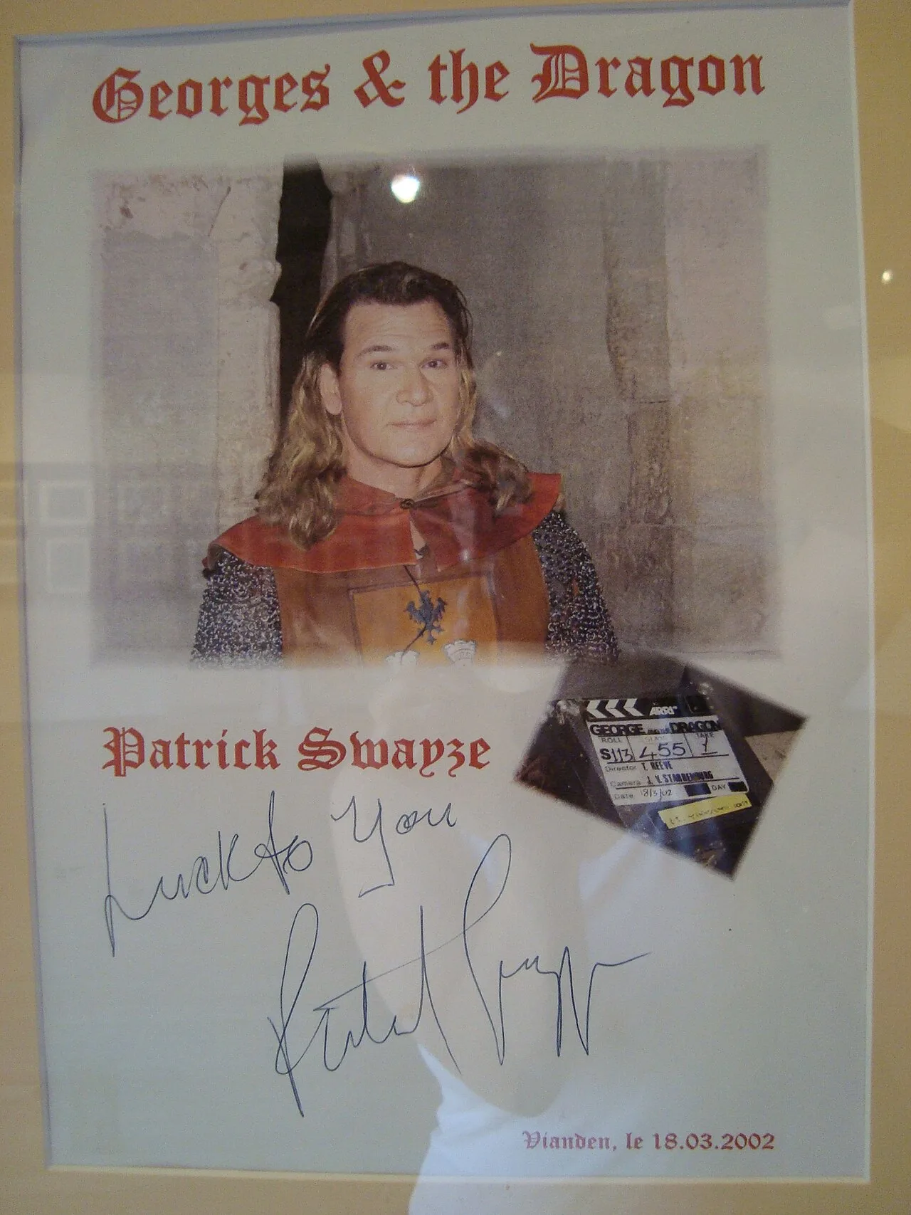 picture with Patrick Swayze in the Vianden castle