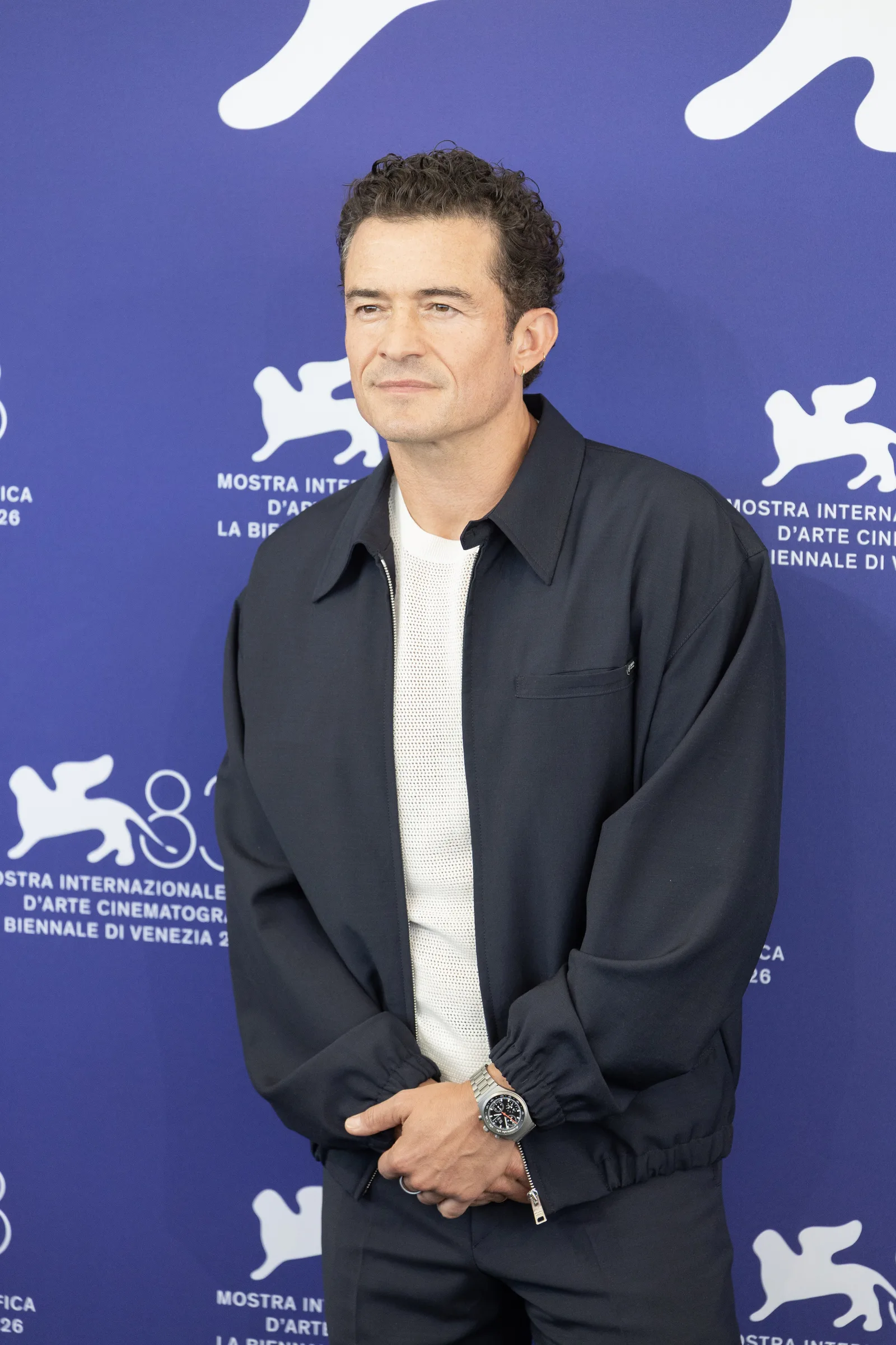 Orlando Bloom, actor, at 82nd Venice International Film Festival in Venice, Italy for the film Bucking Fastard.