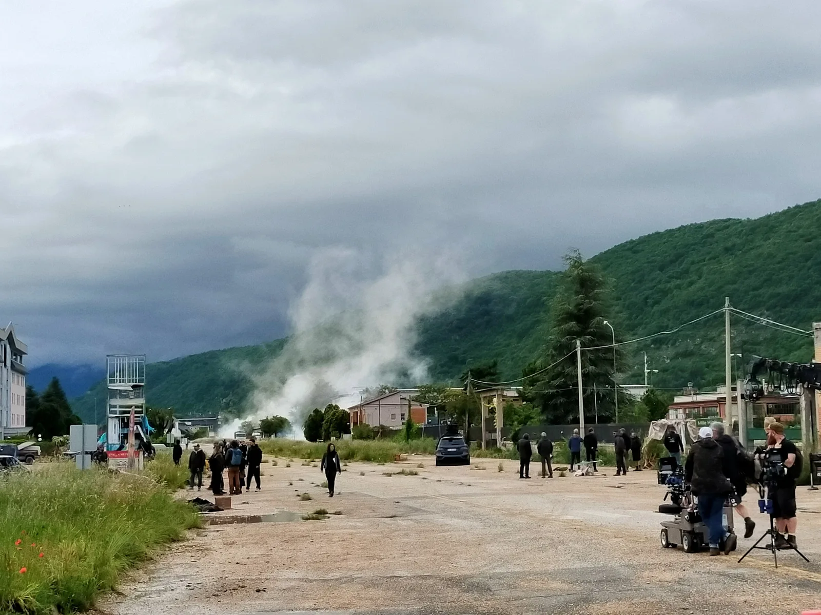 Preparazione del set cinematografico di The Dog Stars di Ridley Scott ad Avezzano (maggio 2025)