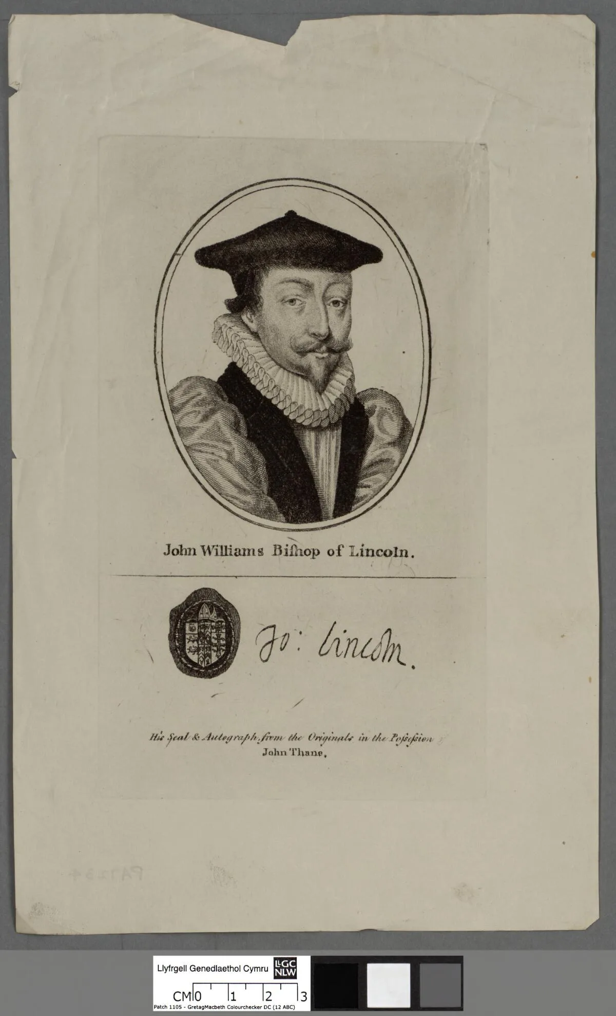 A portrait from the Welsh Portrait Collection at the National Library of Wales. Depicted person: John Williams – Welsh clergyman and political advisor to King James I
