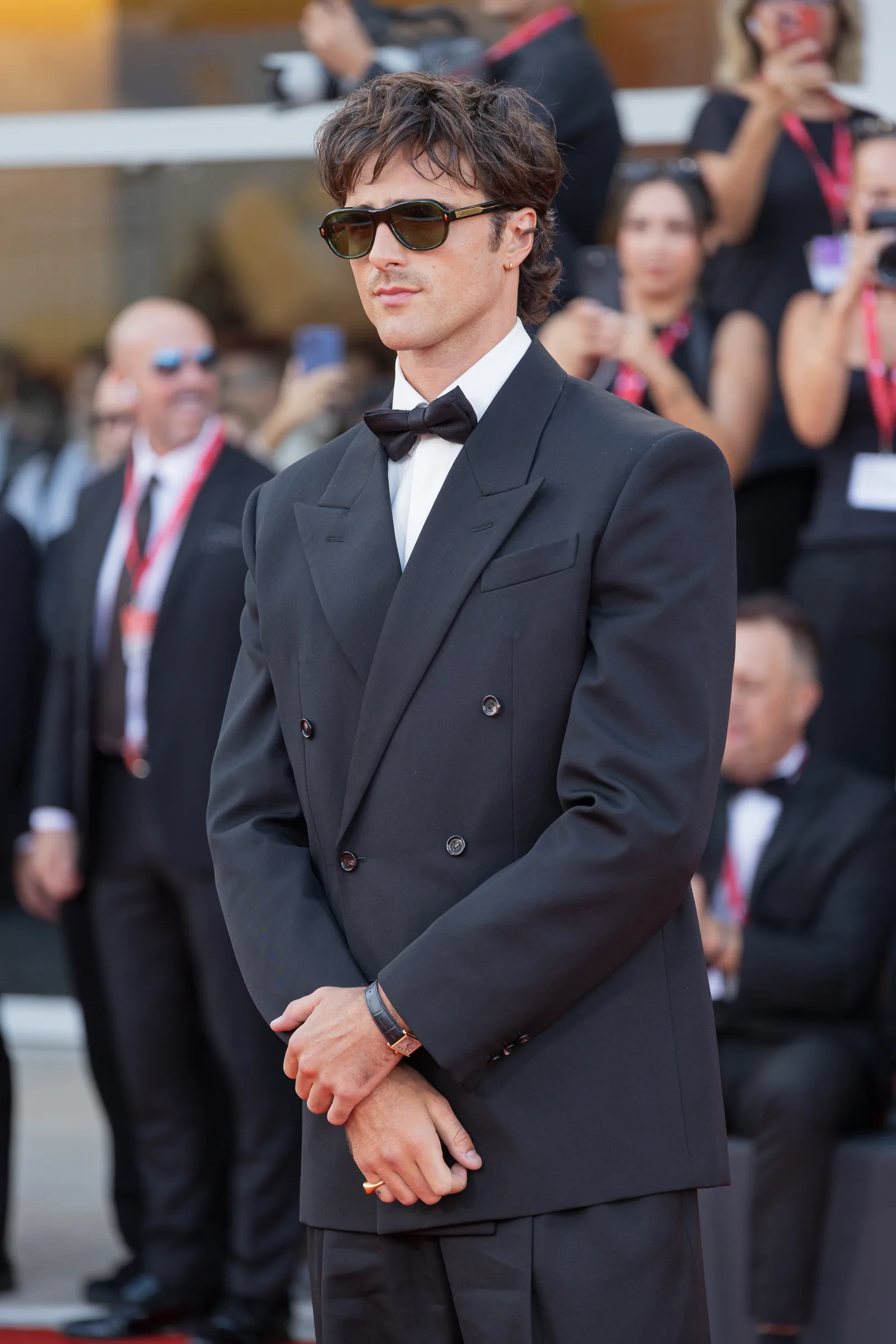 Jacob Elordi, actor, at 82nd Venice International Film Festival in Venice, Italy for the film Frankenstein.