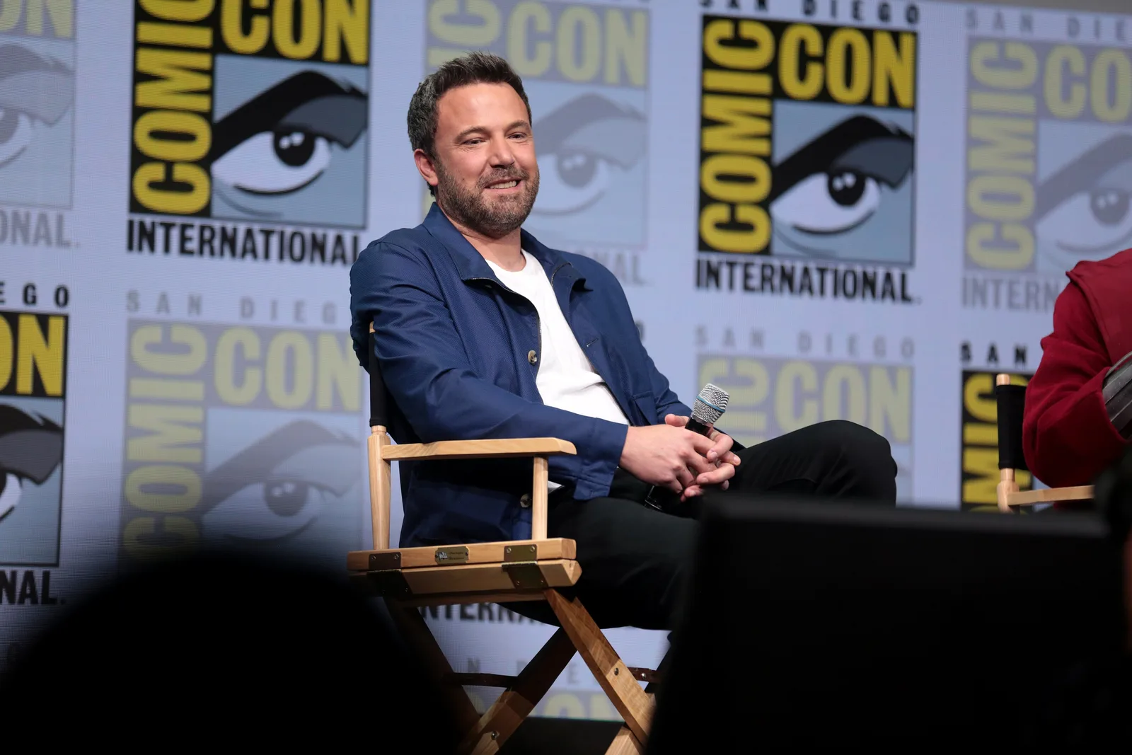 Ben Affleck speaking at the 2017 San Diego Comic Con International, for "Justice League", at the San Diego Convention Center in San Diego, California.