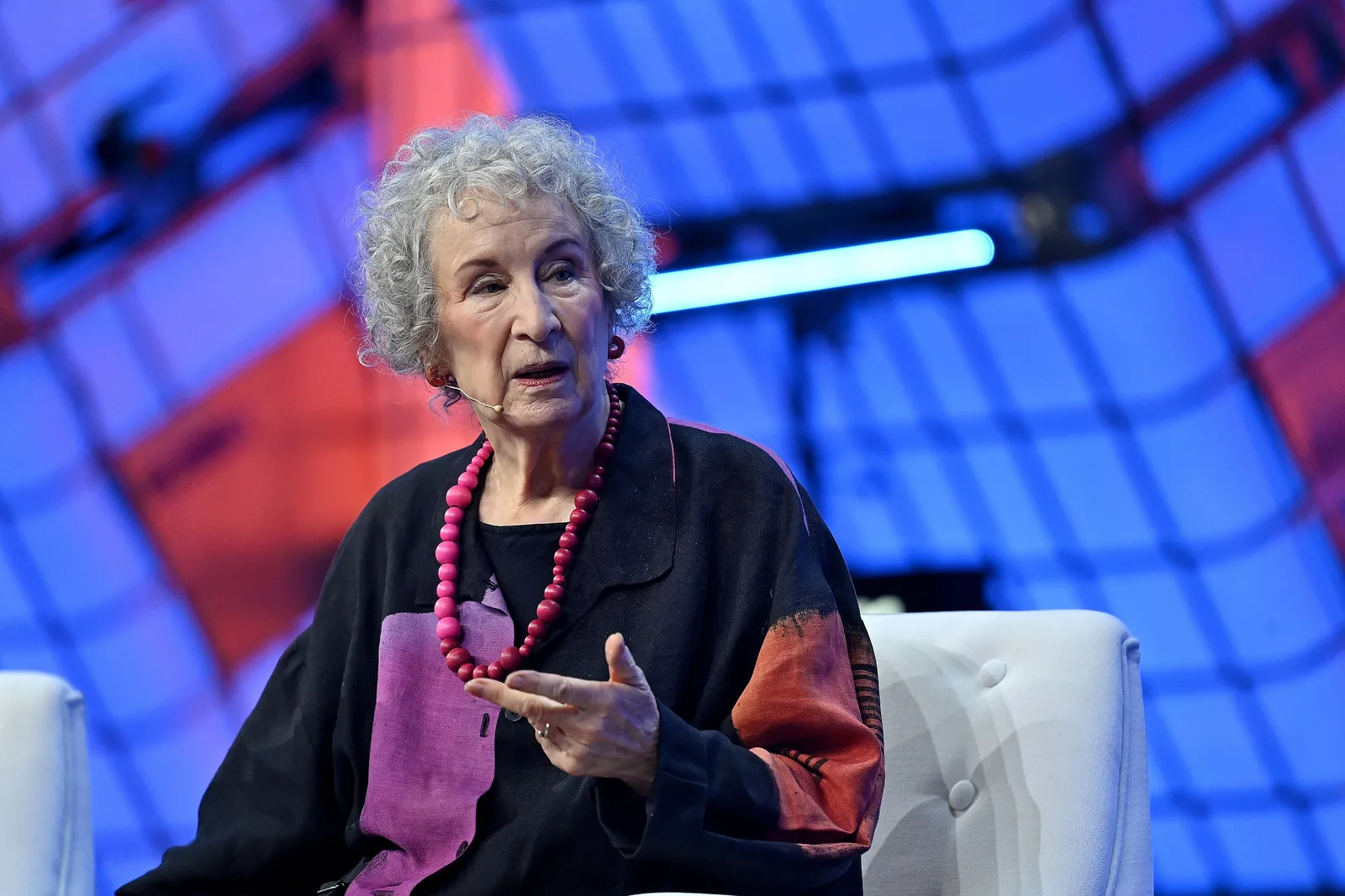 20 June 2022; Margaret Atwood, Author, during the opening night of Collision 2022 at Enercare Centre in Toronto, Canada. Photo by Piaras Ó Mídheach/Collision via Sportsfile